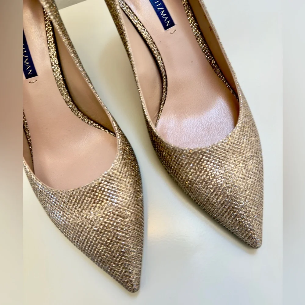 Stuart Weitzman Sparkly Gold Pump Heels - size 8
Never been worn. - Picture 2 of 8